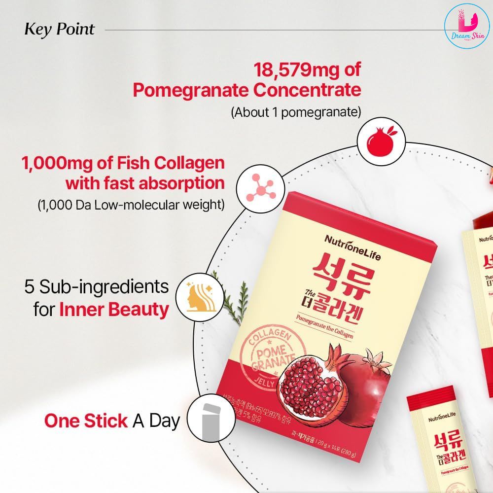 NutrioneLife Pomegranate The Collagen [20g x 14 sticks]